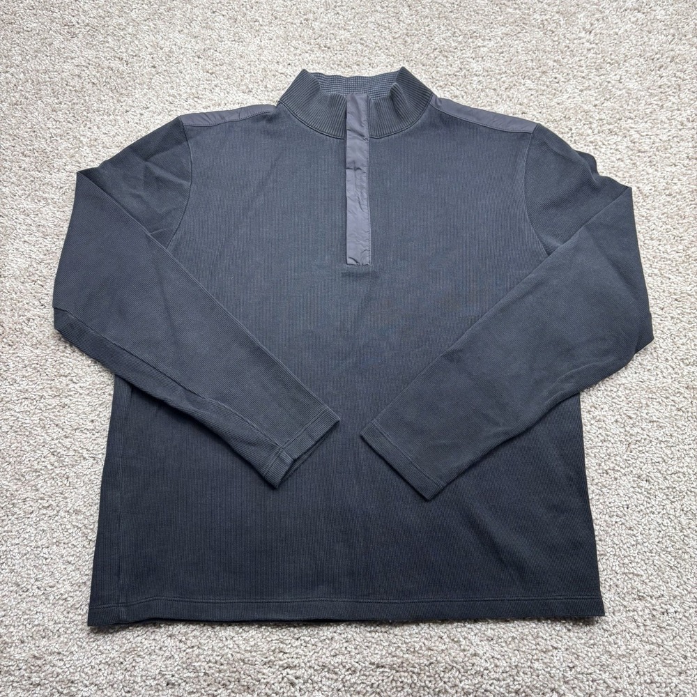 Boss Hugo Boss Mens Medium 1/4 Zip Up Long Sleeve Sweater Black Regular Fit